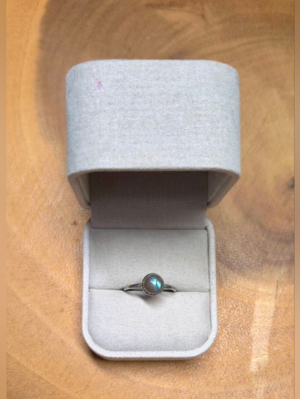 Vintage Natural Labradorite Solitaire Ring in 925 Sterling Silver Size 7 - Picture 2 of 7